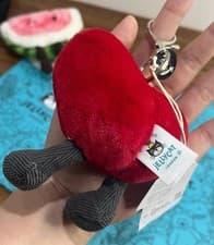 Jellycat Amuseables Heart Bag Charm Plush Keychain Red Cute NWT Gift - image 4