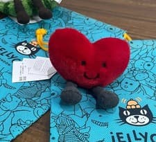 Jellycat Amuseables Heart Bag Charm Plush Keychain Red Cute NWT Gift - image 5