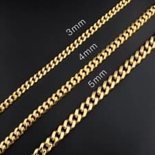 10K Solid Yellow Gold 3-5mm Curb Link Chain Necklace - image 5