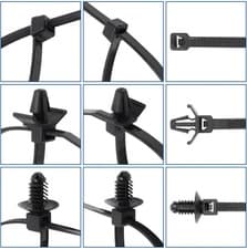 60pcs Zip Ties Assorted Sizes, 6 Popular Size Push Mount Cable Ties Universal Ny - image 4