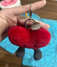 Jellycat Amuseables Heart Bag Charm Plush Keychain Red Cute NWT Gift - image 2