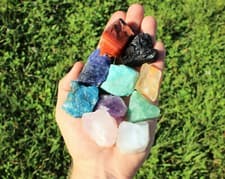 Beginners Crystal Kit 10 pcs in Velvet Pouch: Most Popular Rough Stones LARGE - image 6