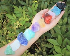 Beginners Crystal Kit 10 pcs in Velvet Pouch: Most Popular Rough Stones LARGE - image 3