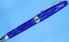 Popular Blue Cigar Style Ballpoint Pen in Chrome Trim + Premium SCHMIDT Ink P900 - image 6