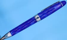 Popular Blue Cigar Style Ballpoint Pen in Chrome Trim + Premium SCHMIDT Ink P900 - image 3