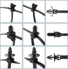 60pcs Zip Ties Assorted Sizes, 6 Popular Size Push Mount Cable Ties Universal Ny - image 3