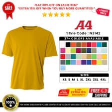 A4 N3142 Men's Polyester Cooling T Shirt Performance Crew Neck Jogging T-Shirt