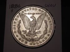 1886-S MORGAN DOLLAR CHOICE AU NICE POPULAR BETTER DATE SHIPS FREE - image 2