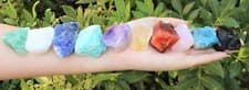 Beginners Crystal Kit 10 pcs in Velvet Pouch: Most Popular Rough Stones LARGE - image 5