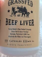 Ancestral Supplements Grassfed Beef Liver - 180 Capsules 500mg EA popular new - image 3