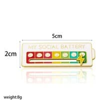 Funny Social Battery Slider Pin – 7-Mood Expression Badge, Cute Interactive Pin - image 3