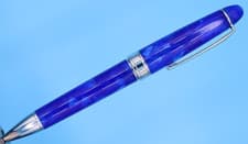 Popular Blue Cigar Style Ballpoint Pen in Chrome Trim + Premium SCHMIDT Ink P900 - image 4