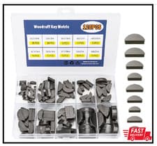 120Pcs Woodruff Key Assortment Kit, 10 Popular Sizes of Half Moon Keys, Keyway a