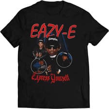Popular Eazy-E Tee Shirt Mens Cotton Black Short Sleeve All Size S to 5XL