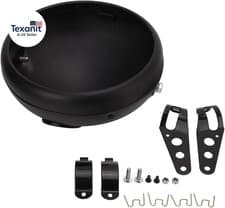 7In Motorcycle Headlight Housing,Universal Motorcycle Front Light Metal Bucket B - image 6