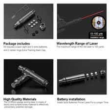 Black dry-fire laser trainer, compatible with popular calibers. - image 6