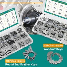 385Pcs Metric Woodruff Key Assortment Kit Popular Sizes Include 205PCS Woodruff - image 4
