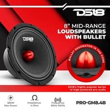 DS18 PRO-GM8.4B Loudspeaker - 8", Car Speaker Midrange with Red Aluminum Bullet - image 3
