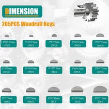 385Pcs Metric Woodruff Key Assortment Kit Popular Sizes Include 205PCS Woodruff - image 2