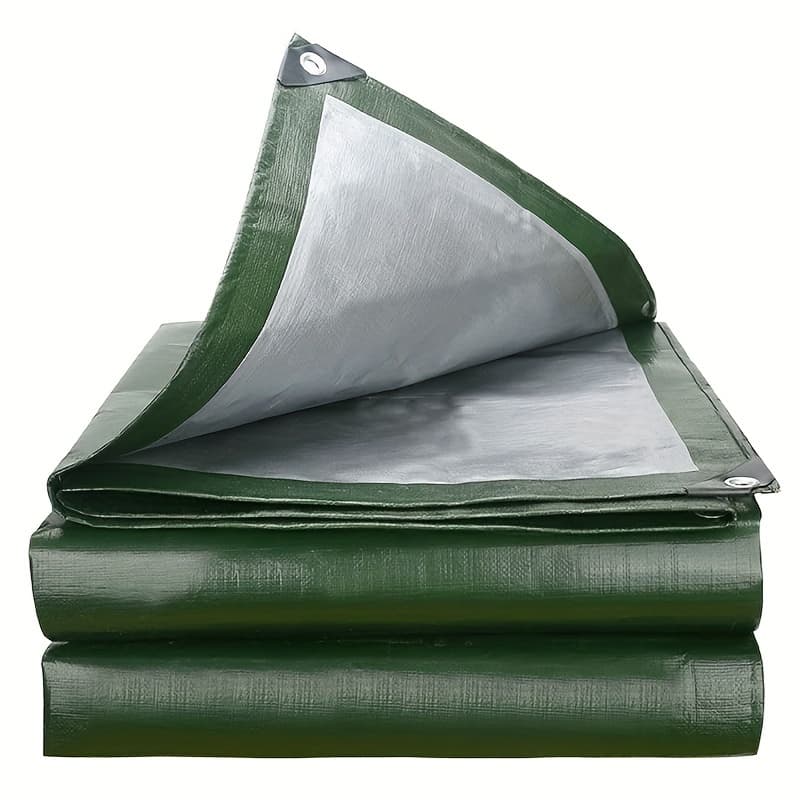 1pc Heavy-Duty Waterproof Tarp, All-Weather Protection, 140g/m² Waterproof Polyethylene Plastic Tarpaulin, Reinforced Metal Grommets