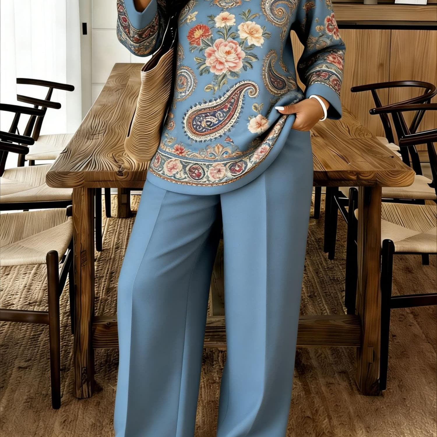 2pcs Women's Pajama Set Classic Retro Pattern Pajama Set Soft Comfortable Not Restrictive Machine Washable Daily Home Formal Occasion Wear S-XXL Mother's Day Gift 0312