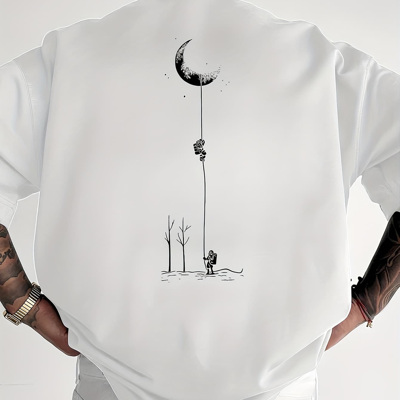 Men's 100% Vintage Short Sleeve T-Shirt - Casual Round Neck Summer Tee with Subtle Geometric Patterns, Breathable Fabric Suitable for Casual Attire & -Casual Outfits