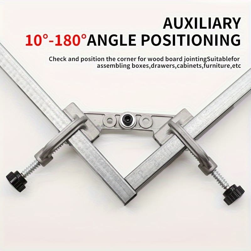 [Adjustable Design] Versatile Aluminum Alloy Angle Clamp, 10-180 Degree Adjustable Right Angle Clamp with Swing Jaw - Perfect for Woodworking, DIY Projects, Welding, Cabinet Making & Photo Frame Assembly, DIY Tool Accessory|Versatile Positioning|Aluminum Alloy Tool, Woodworking Tools