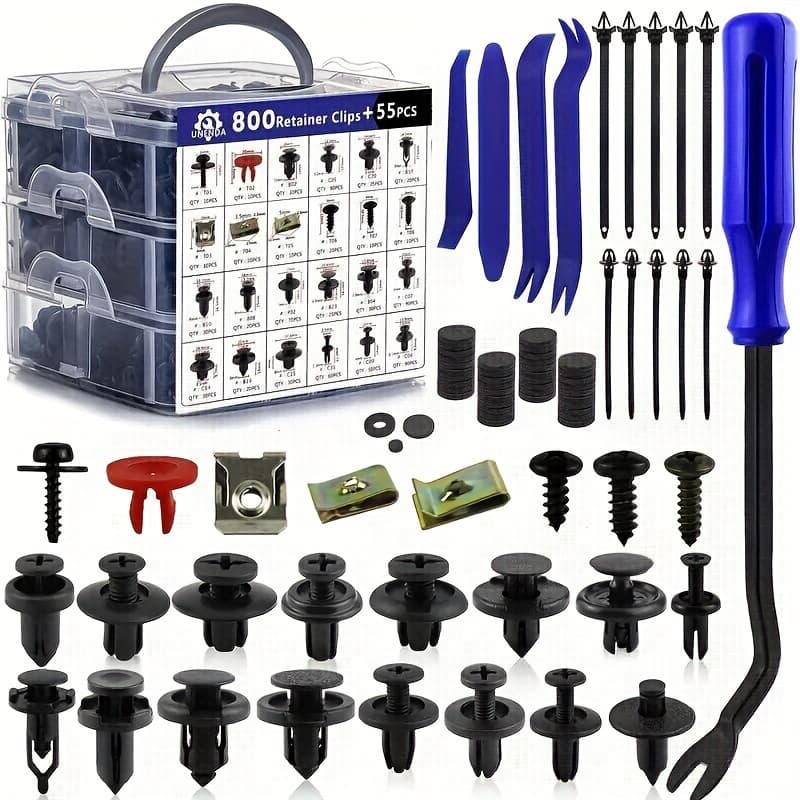 Products Hot Deal 855pcs Boxed Clip Universal Automobile Bumper Screw Repair Willow Nail Fasteners Parts