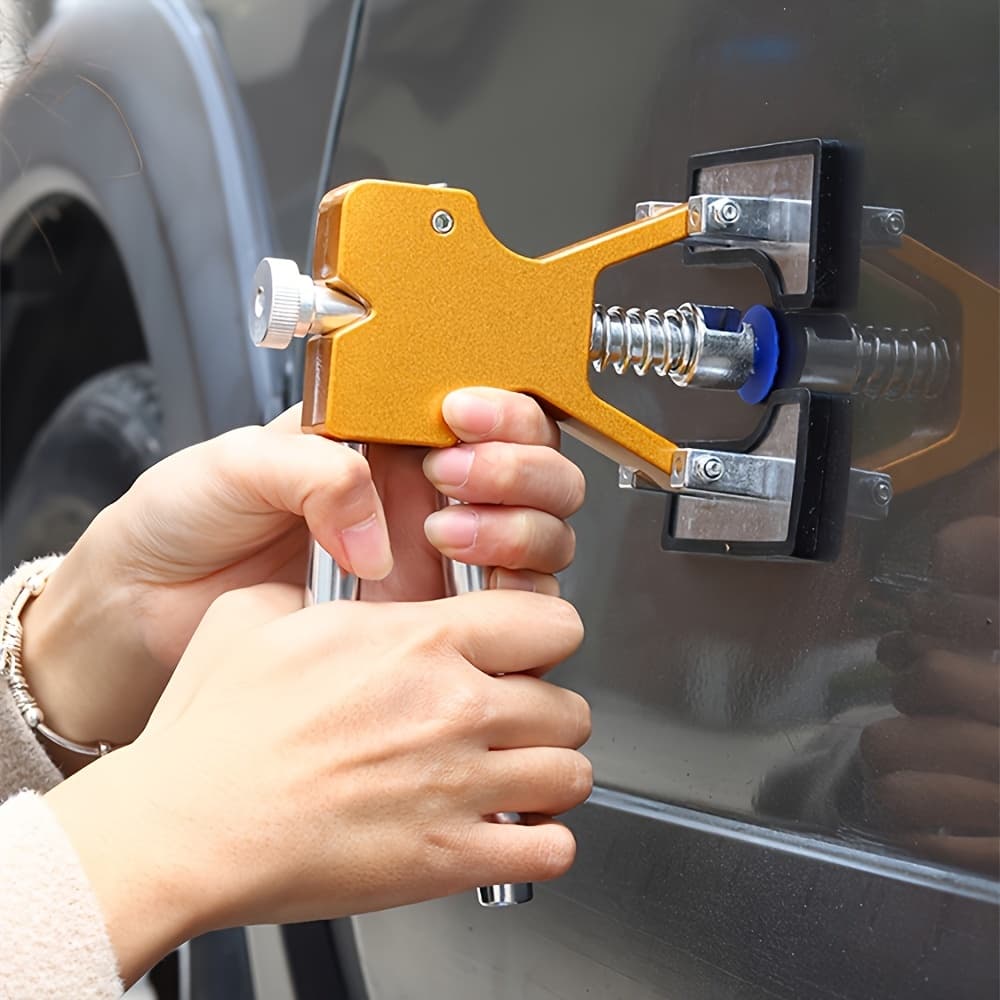 Paintless Dent Repair Tool Dent Puller Kit, Auto Dent Puller Kit - Adjustable Golden Dent Remover Tools Paintless Dent Repair Kit Dent