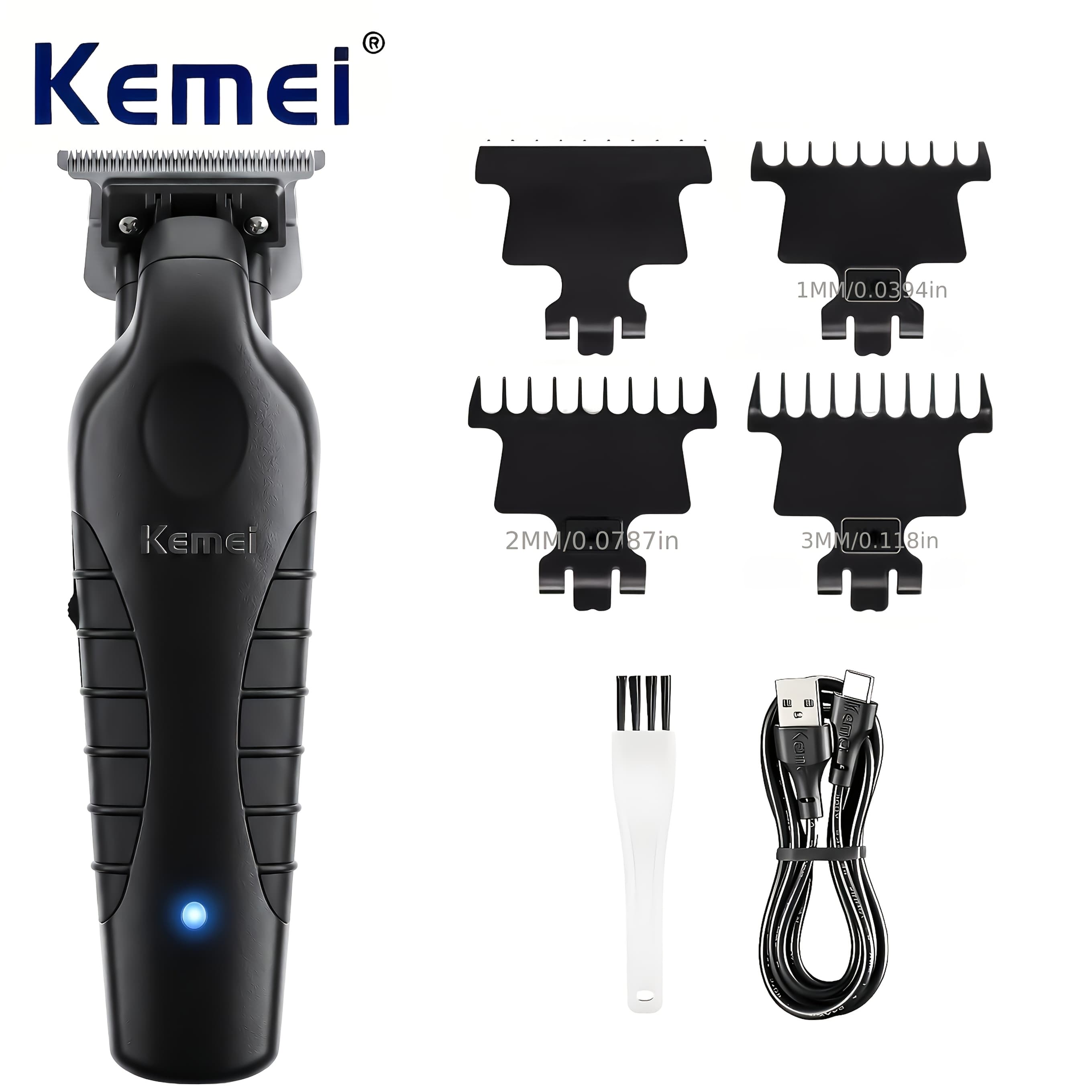 Komei KM-2299 Professional Cordless Hair Clipper for Barbers, 1200mAh USB Rechargeable Hair Trimmer, Precision Grooming Tool, Gift for Men
