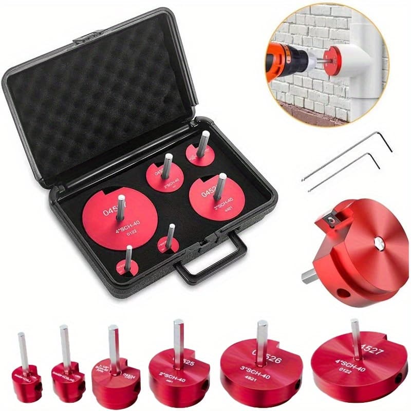 04529 for PPRK6 Plastic Pipe Fitting Reamer 6pcs Kit fit into standard 1/2" drills PVC pipe reamer tool Contains PPR75, PPR100, PPR150, PPR200, PPR300 and PPR400