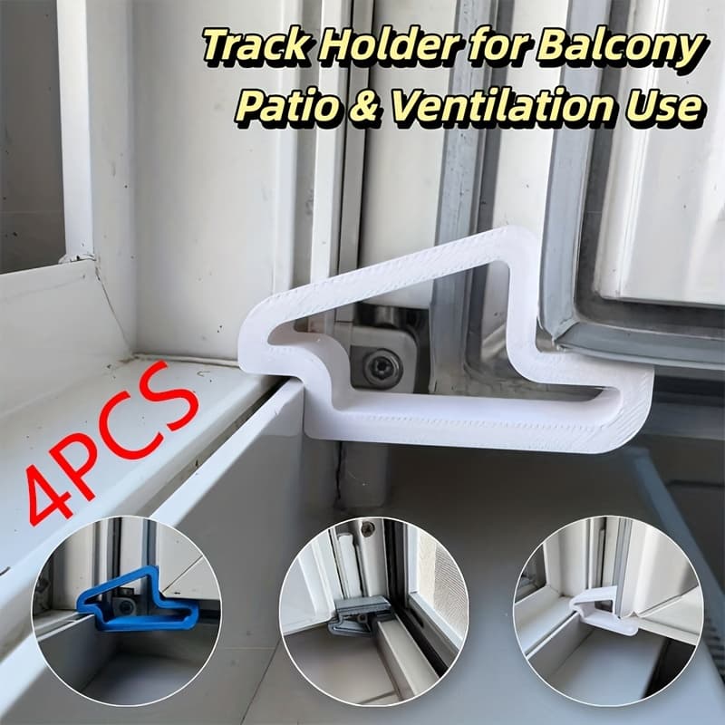 4pcs Door/Window Stopper, Anti-Collision Door Clip, Window Bumper, Track Buckle System, Window Fixing Kit, Durable Plastic Material, Window