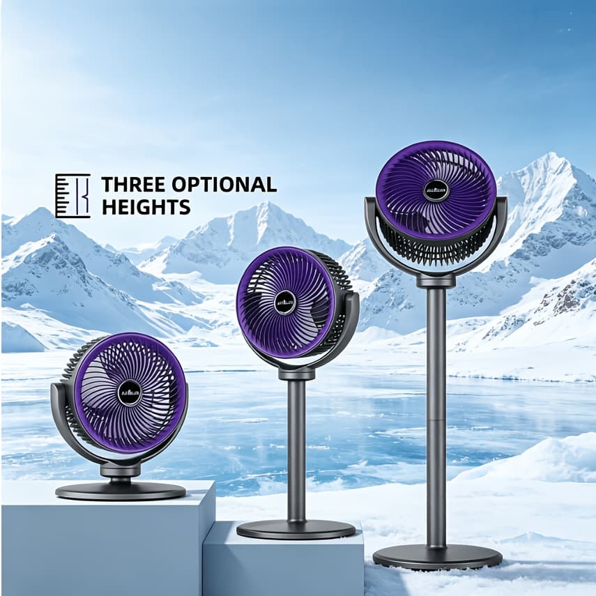 Floor Fan 3-In-1 Adjustable Height/5-Speed Adjustable Wind Speed/Type-C Charging Interface/Usb Charging/Living Room Floor Fan/Vertical And