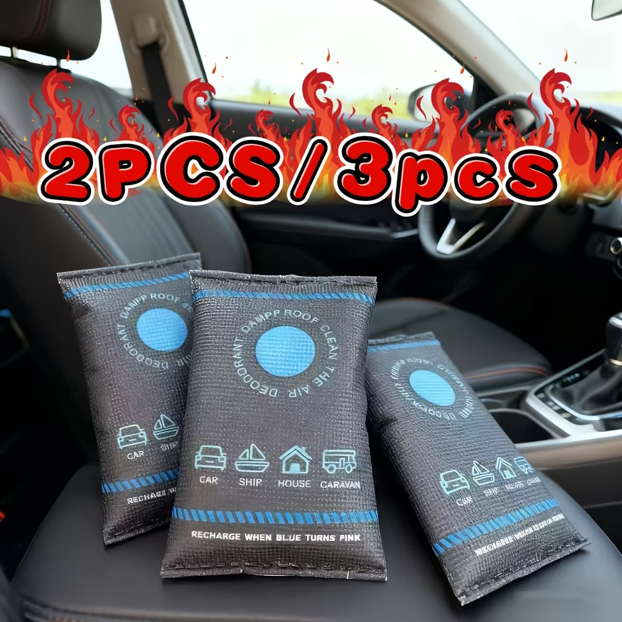 2pcs/3pcs Dehumidifier Packs for Home, RVs, Cars, and Boats | Silicone Moisture Absorbers, No Electricity Needed