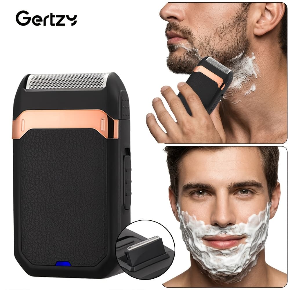 GERTZY Single-layer Aluminum Foil Dual-purpose Haircutting and Shaving Machine, USB Charging, Standalone Model with Blade Head and Blade