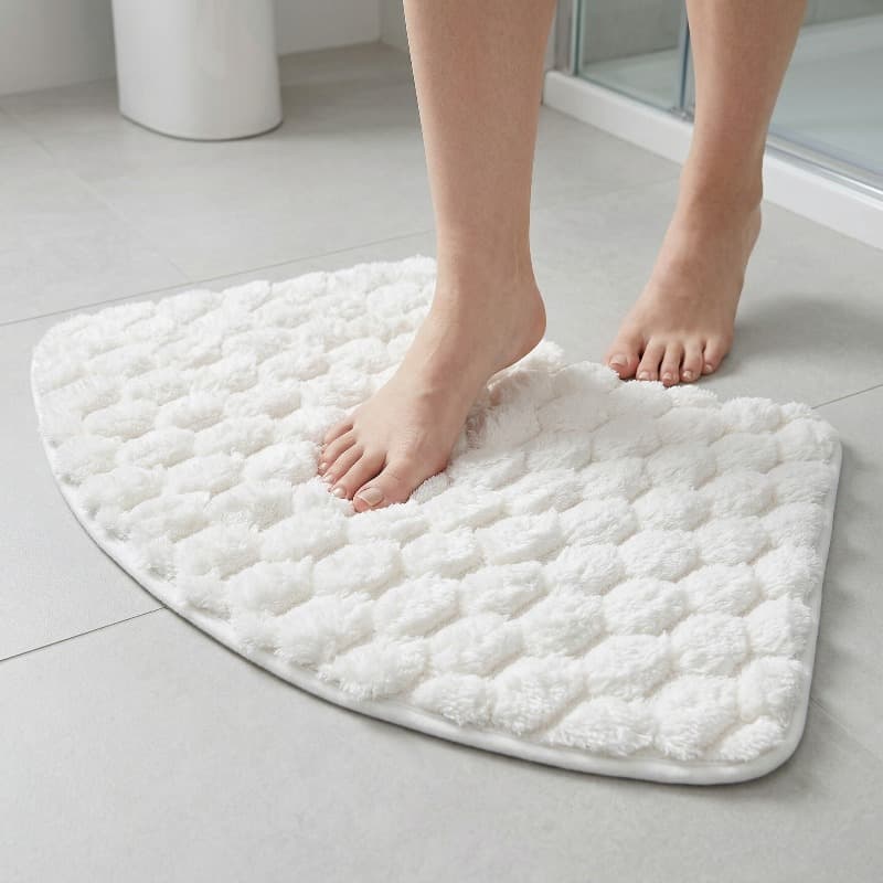 Arc-Shaped Mat Easy Bathroom Water-Absorbent Mat, Quick-Dry Non-Slip Pad for Toilet And Bathroom, Thickened Bath Mat, Large Size Shower