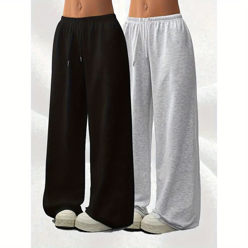 Two-Piece Set of European and American Women's Fashion Versatile Casual Sports Pants