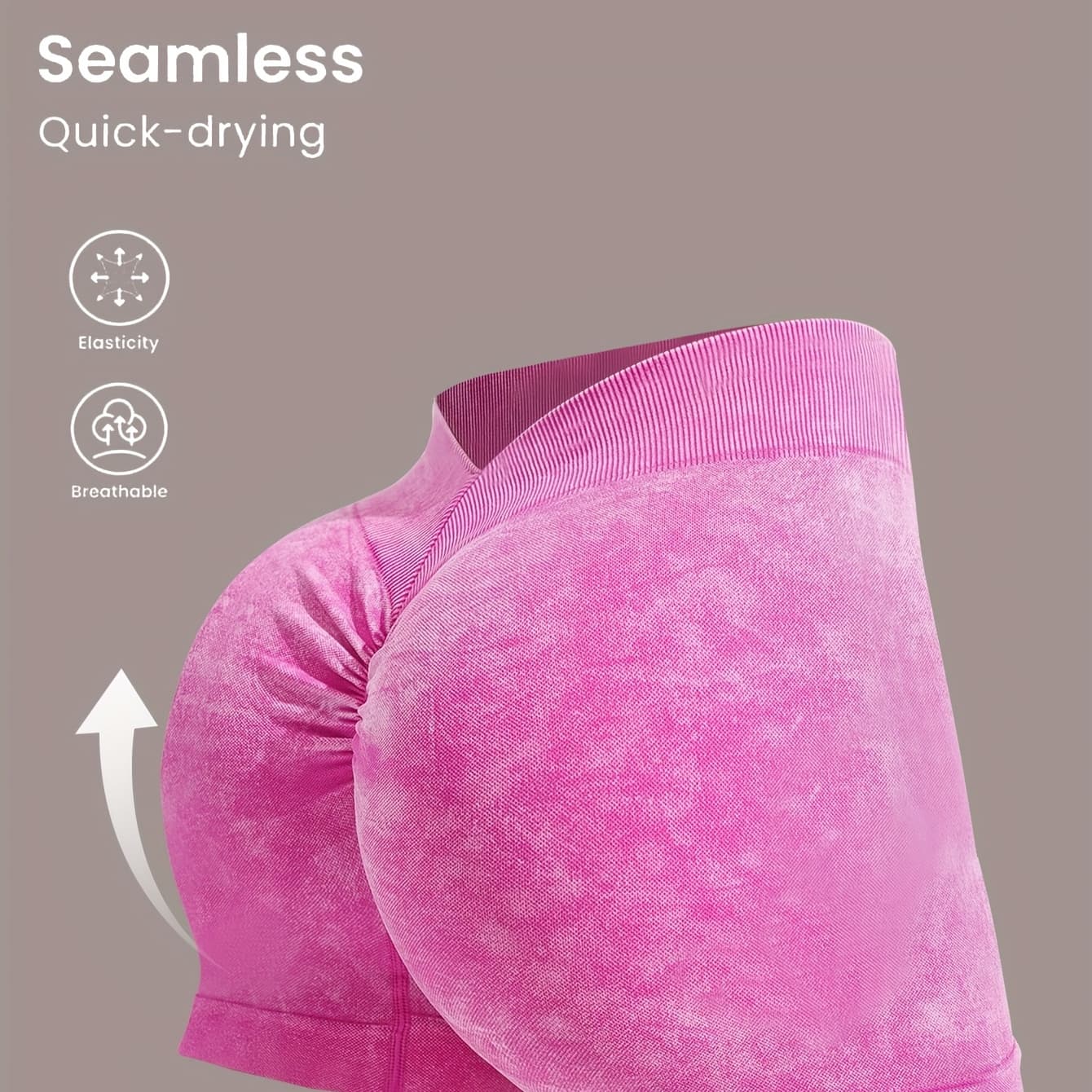 Women's High-Stretch Butt-Lifting Shorts, High-Waisted Casual Shorts with a Frosted Effect