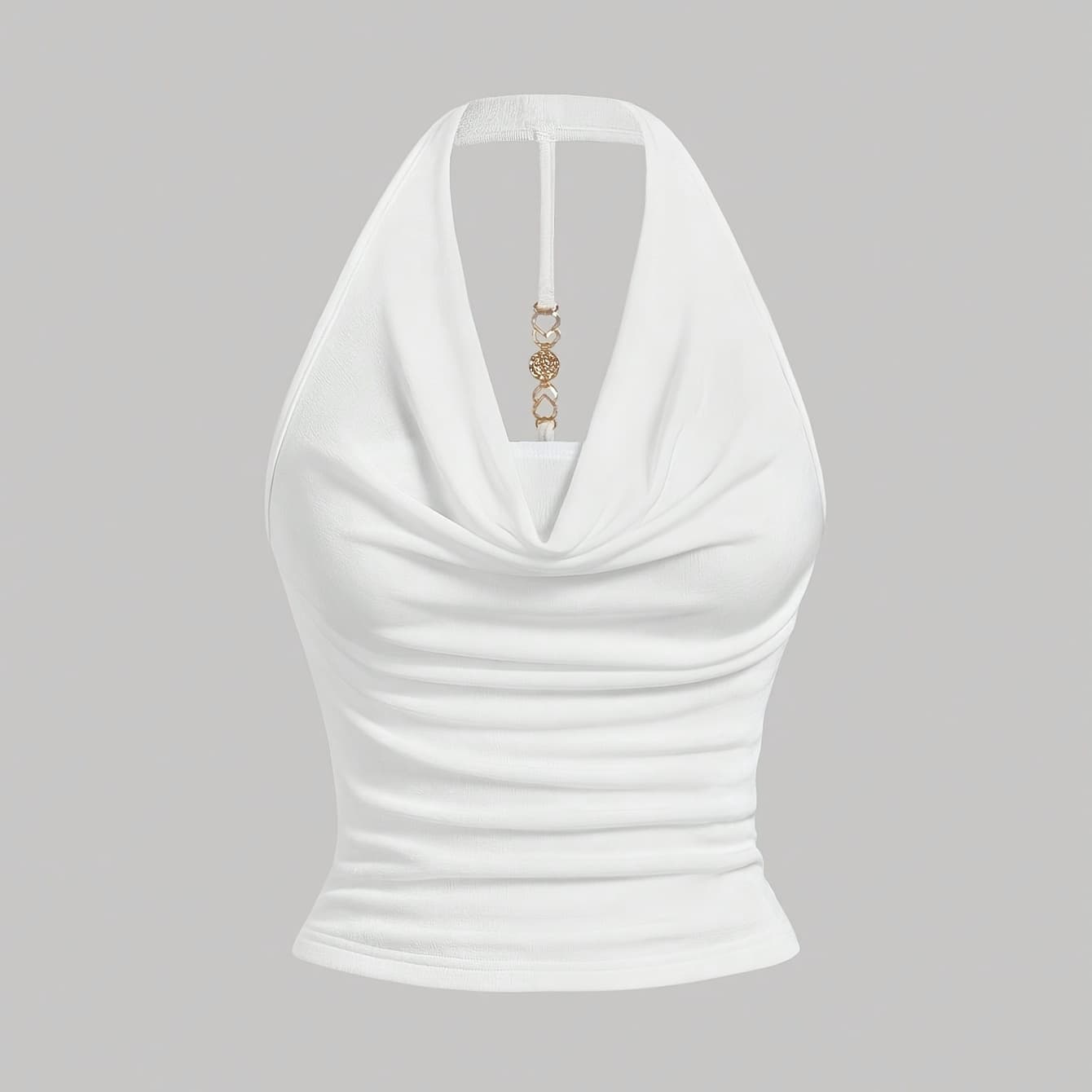 Women'S Fashion Halter Neck Back Metal Decoration Suspender Vest