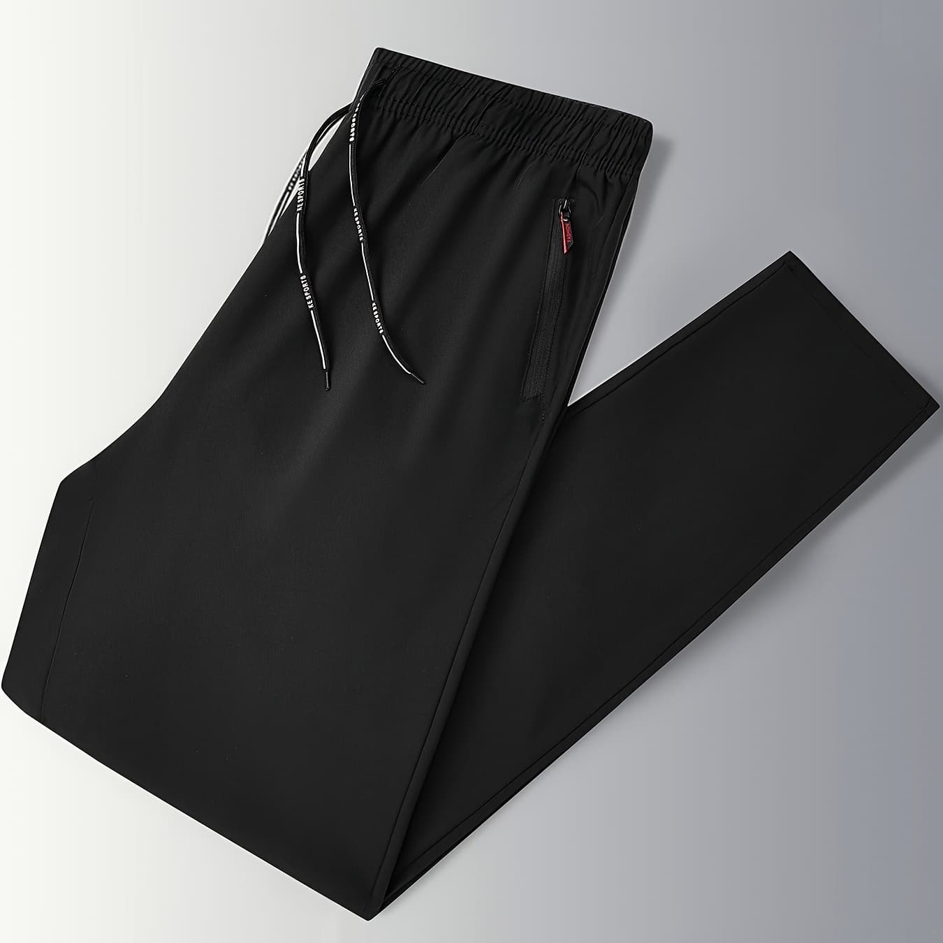 Men's Casual Drawstring Sports Pants, Lightweight, Breathable, Moisture-Wicking, Quick-Drying, Wear-Resistant, Simple Casual Athletic Long Pants