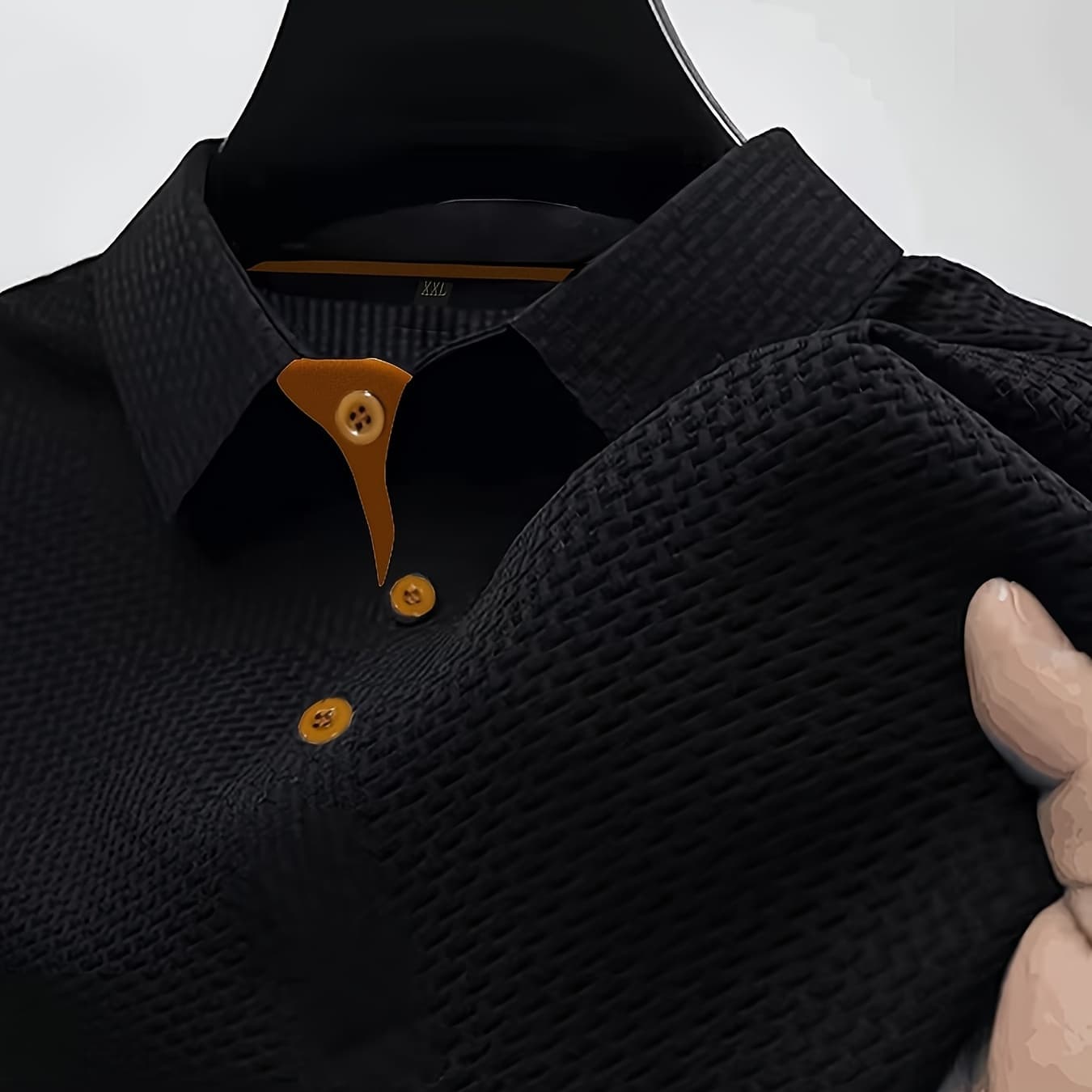 Summer Ice Silky Lapel Men's Short-sleeved T-shirt, Men's Top