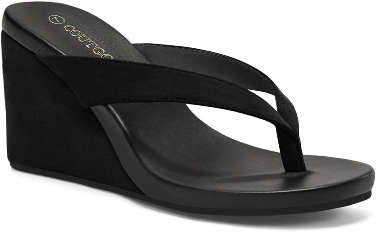 Womens Wedge Heels Sandals Platform Flip Flops Slides Slip On Summer Beach Shoes