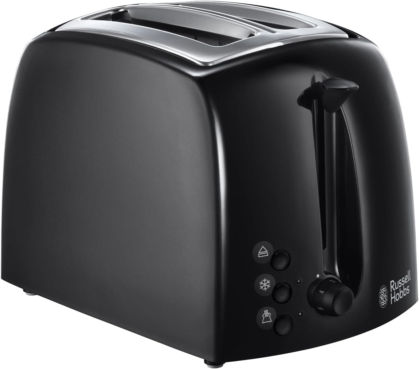 Russell Hobbs Textures 2 Slice Toaster (Extra Wide Slots, 6 Browning levels, Frozen, cancel & reheat function with indicator lights