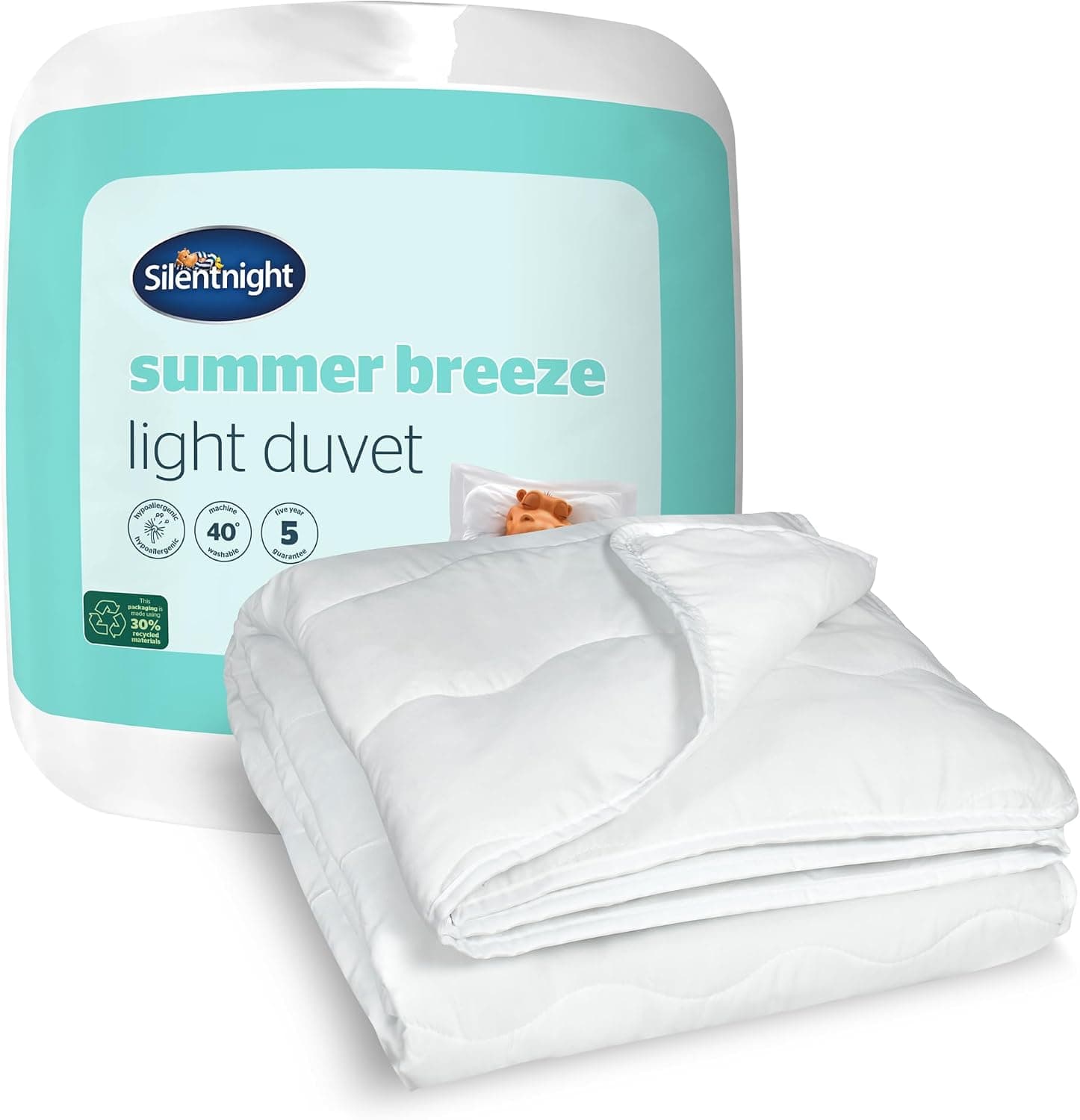 Silentnight Summer Breeze 2.5 Tog Double Duvet - Lightweight Low Tog Summer Duvet Quilt Ideal for Warm Nights and Hot Sleepers