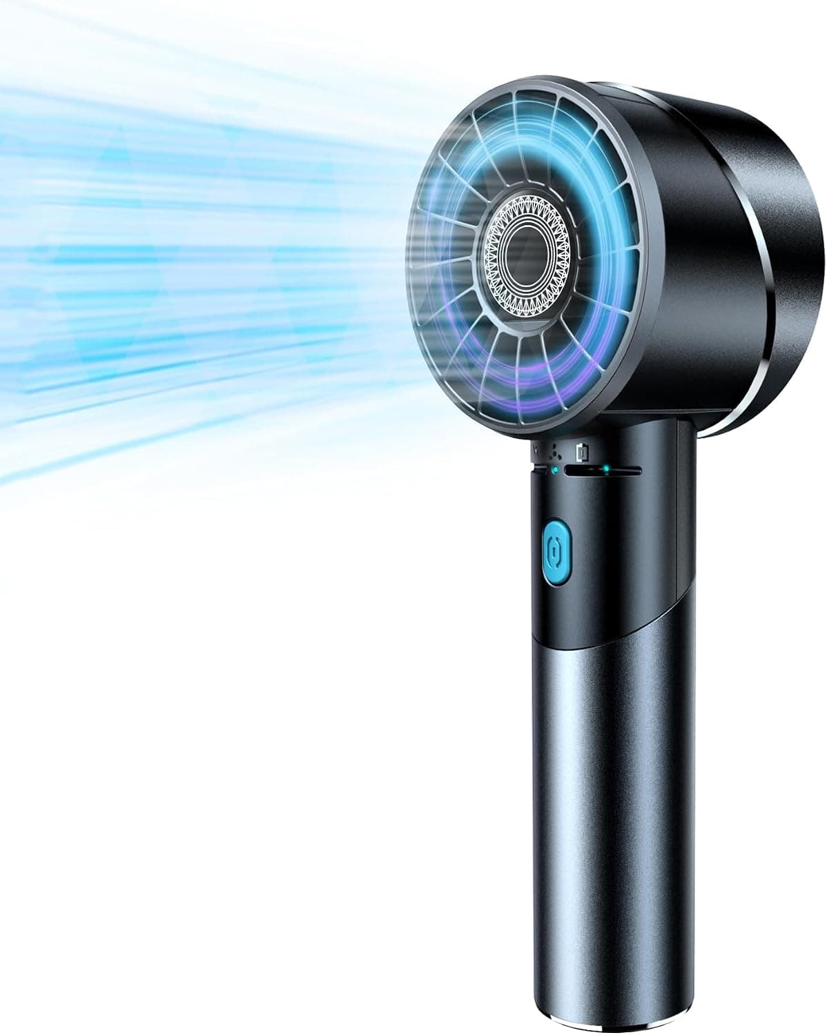 Handheld Fan, 7000RPM Turbo Portable Fan with 16H Battery, 4-Speed USB Rechargeable Mini Fan | Metal Alloy Pocket Fan, Travel Essentials