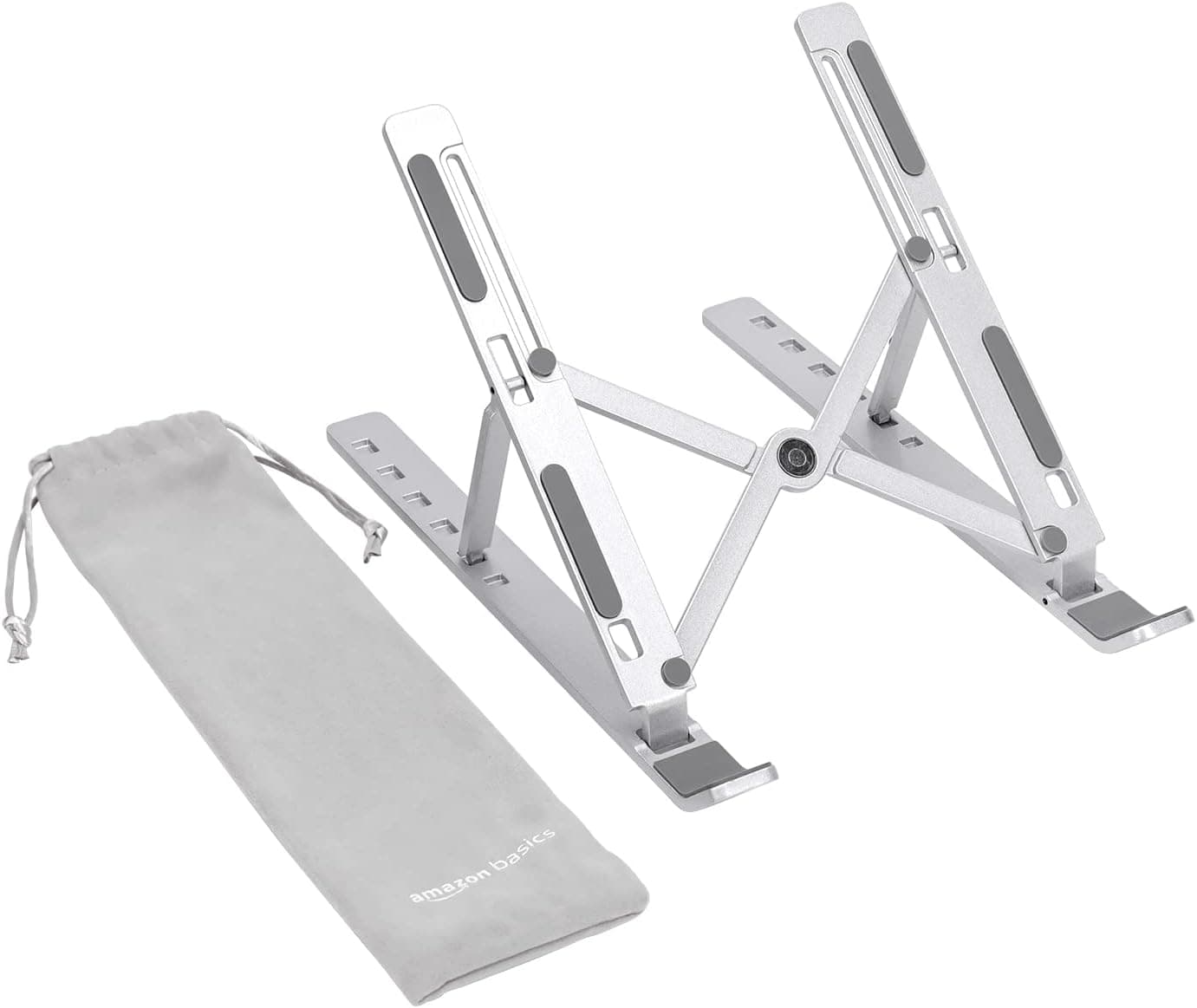 Amazon Basics Foldable Laptop Stand, 6-Angle Adjustable, Lightweight Portable Design, Recommended for Ergonomic Viewing, Fits 10 (25.4 cm)