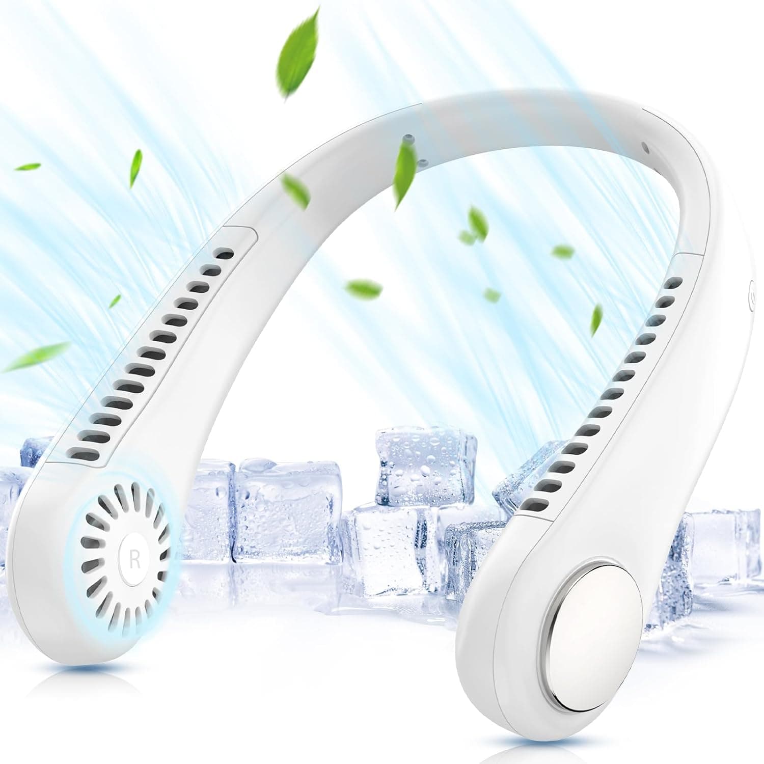 ITHKY Neck Fan, Portable Fan Hands Free Bladeless Mini with 360°Cooling Airflow, USB Rechargeable Personal Quiet Wearable 3 Wind Speed for