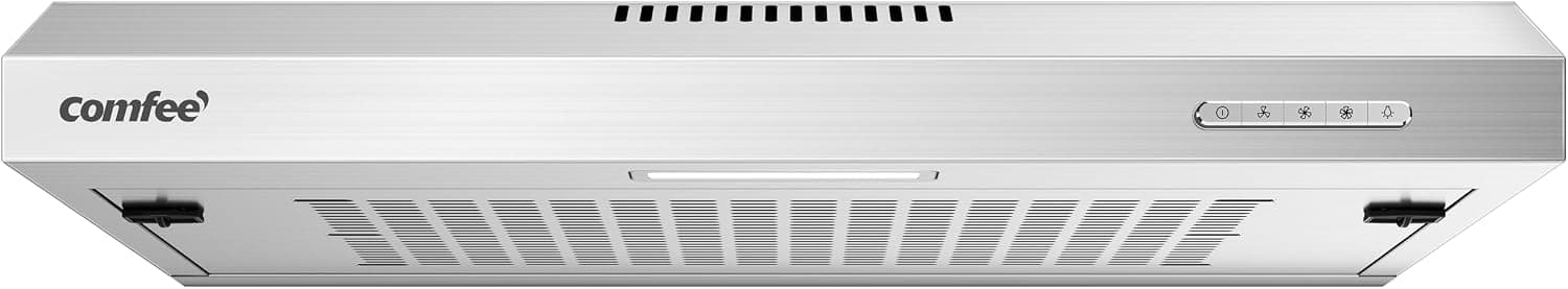 COMFEE' Visor Cooker Hood SLIF17SS-60 LED Extractor Hood Under Cabinet Hood Wall Mounted Extractor Fan Kitchen 60cm Top Vented Range Hood