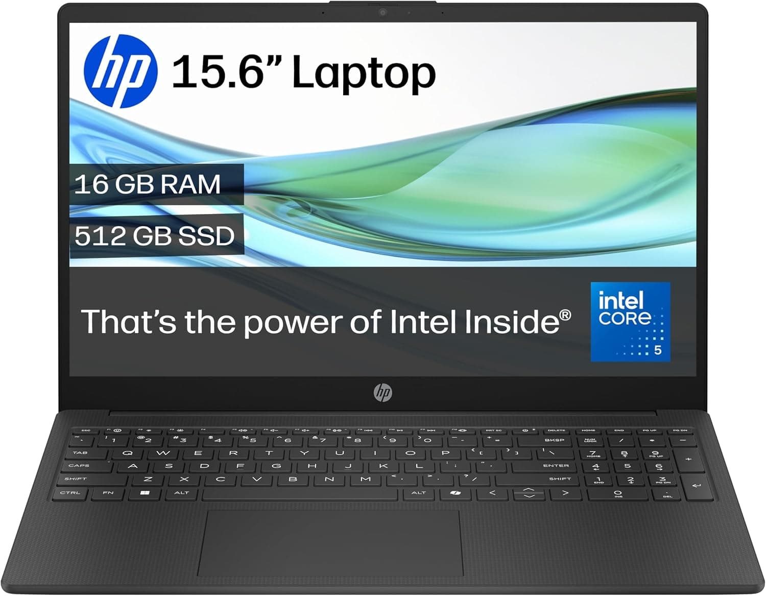 HP 15.6" Laptop | Intel Core™ 5 120U Processor | 16 GB RAM | 512 GB SSD | Intel Graphics | FHD Anti-Glare Display | Windows 11 Home | Fast