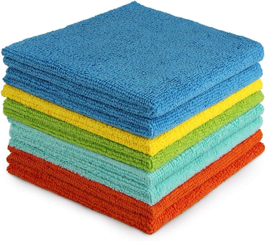 AIDEA Microfibre Cloth Pack of 8, Multifunctional Reusable Cleaning Cloths, Lint Free Streak Free Washable Cloth Duster for House, Kitchen